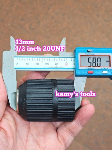 Đầu kẹp mũi khoan tự động auto lock 13mm răng 13mm 1/2 inch 20unf 2mm-13mm, đầu khoan