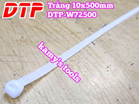 Dây rút dây thít nhựa màu trắng 10x500mm DTP-W72500 (1 bịch/100 sợi)