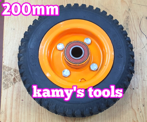 Bánh xe cao su đặc 200mm loại có đế xoay và có đế cố định (bán lẻ 1 cái)