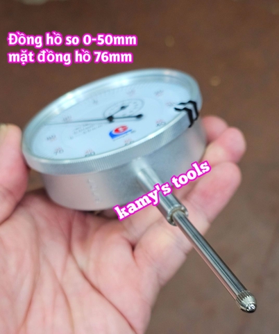 Đồng hồ so 0-50mm sai số 0.01mm mặt 76mm Guanglu 321-135W