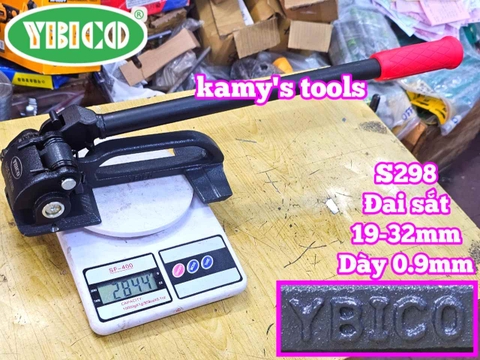 Dụng cụ đóng đai siết căng dây đai sắt thép Ybico S298 19-32mm dài 500mm