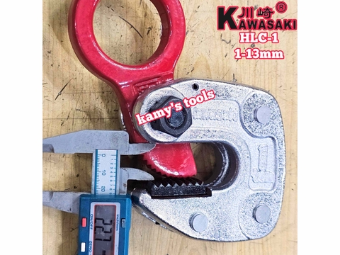 Kẹp tôn ngang 1 tấn Kawasaki HLC-1 kẹp 1-13mm