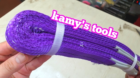 Dây cáp vải cẩu hàng bản dẹp 1 tấn, Hệ số 5:1, dài 1m-10m