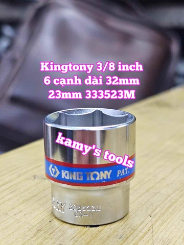 Đầu tuýp trắng 6 cạnh 3/8 inch dài 27mm Kingtony 21mm 22mm 23mm 24mm 333521M 333522M 333524M 333524M