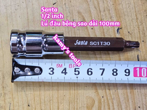 Tuýp lú đầu bông sao hoa thị 1/2 inch dài 100mm Santa T25 T27 T30 T40 T45 T50 T55 T60