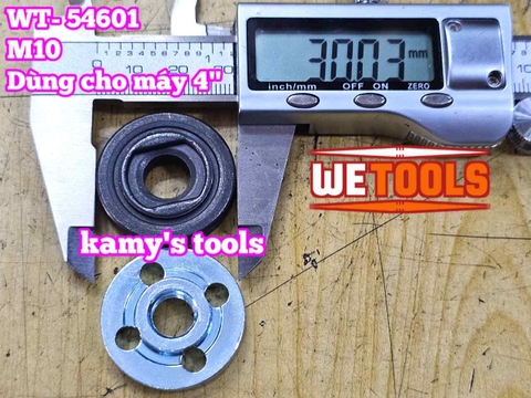 Ốc hãm máy mài bộ tán mài mặt bích kẹp đĩa cắt lưỡi đá mài M10 cho máy mài góc 100mm Wetools WT-54601