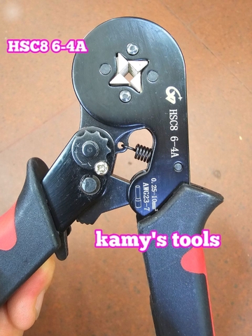 HSC8 6-4A Kìm bấm cos vuông pin tròn rỗng CV tools 0.25-10mm2