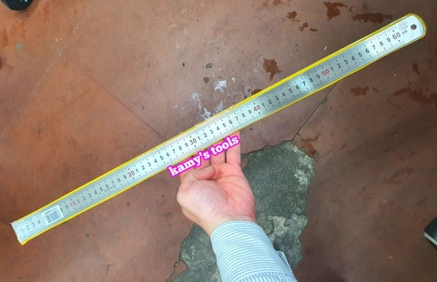 Thước lá inox 600mm (60cm) 2 hệ inch và mét bản 29mm hệ mét Berrylion