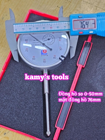 Đồng hồ so 0-50mm sai số 0.01mm mặt 76mm Guanglu 321-135W