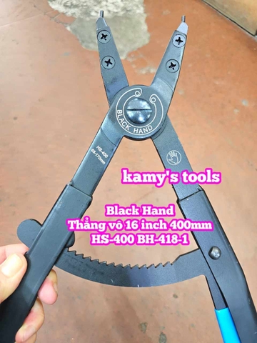 Kìm mở phe trong thẳng vô Black hand 16 inch dài 400mm HS-400 BH-418-1 mở phe đường kính 85-170mm
