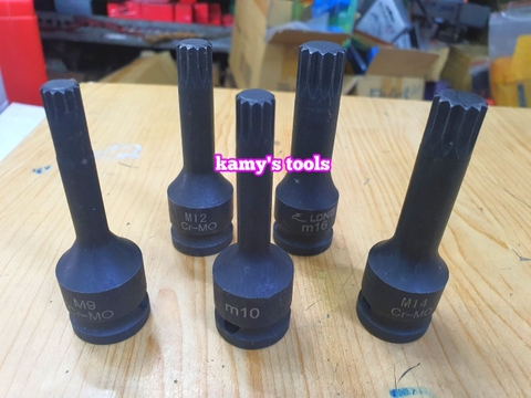 Đầu tuýp lú đầu bông sao 12 cạnh 1/2 inch dài 78mm M5 M6 M8 M9 M10 M11 M12 M13 M14 M15 M16 M17 M18