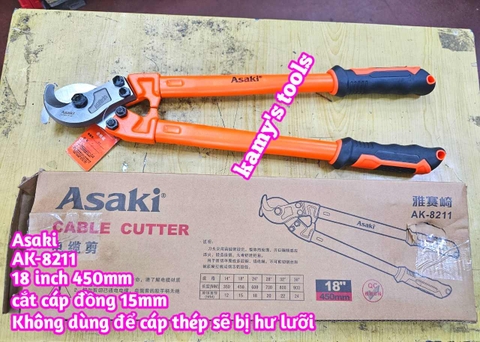 Kìm cắt cáp điện lõi đồng nhôm Asaki 18 inch 450mm AK-8211 đường kính cắt 15mm