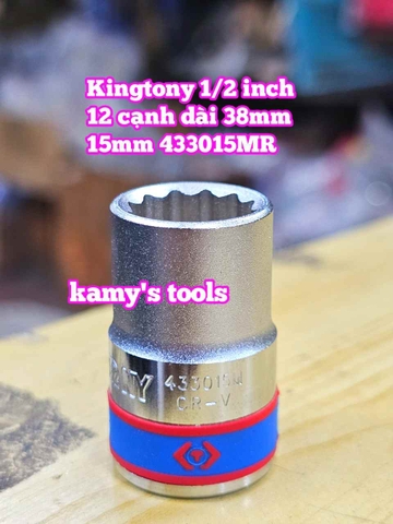 Đầu tuýp khẩu ngắn 1/2 inch Kingtony bông 12 cạnh 13mm 14mm 15mm 16mm 17mm 433013MR 433014MR 433015MR 433016MR 433017MR