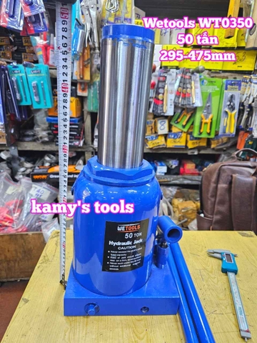 Kích con đội thuỷ lực 50 tấn đế dày xác lớn Wetools WT0350 295-475mm