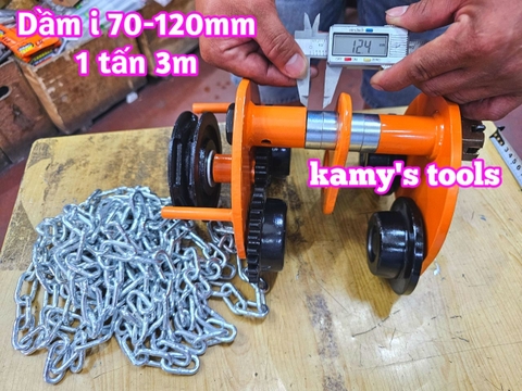 1 tấn 3m Rùa kéo pa lăng Nitto chạy dầm I 70mm-120mm GCL-1