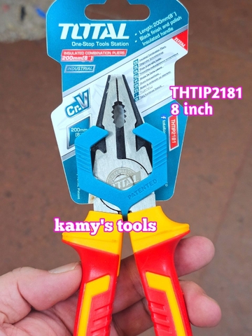 Kìm điện cách điện 1000V Total 8 inch dài 200mm THTIP2181