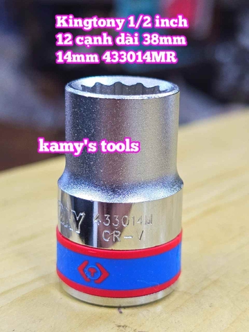 Đầu tuýp khẩu ngắn 1/2 inch Kingtony bông 12 cạnh 13mm 14mm 15mm 16mm 17mm 433013MR 433014MR 433015MR 433016MR 433017MR