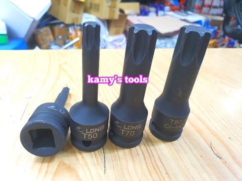 Đầu tuýp lú đầu bông sao 1/2 inch dài 78mm T40 T45 T50 T55 T60 T70 T80 T90 T100