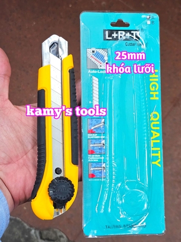 Dao rọc cáp rọc giấy đa năng có khóa lưỡi 25mm dài 180mm L+R+T