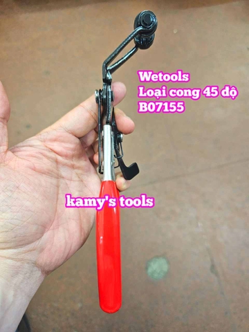 Kìm bóp cổ dê ống bóp kẹp tháo mở quai nhê cổ dê ống nhiên liệu ống nước xe ô tô loại cong 45 độ Wetools B07155