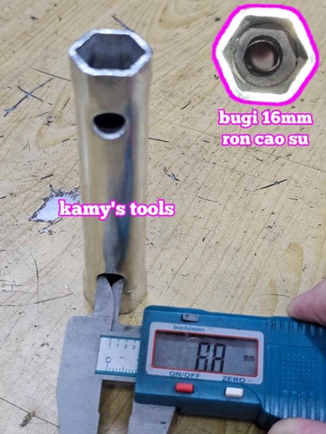 Cây cần tuýp điếu mở bugi 2 đầu 16mm có ron cao su Wetools WT-201616