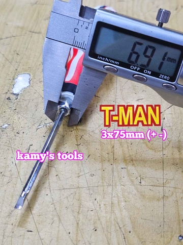 Tua vít 2 đầu bake dẹp T-MAN 3mm dài 75mm 3x75mm TMAN-6612-3B75