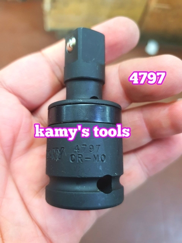 Đầu lắc léo đen có bi 1/2 inch Kingtony model 4797 dài 65mm
