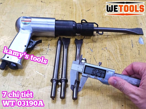 Máy đục hơi bê tông khí nén 7 chi tiết 190mm Wetools WT-03190A