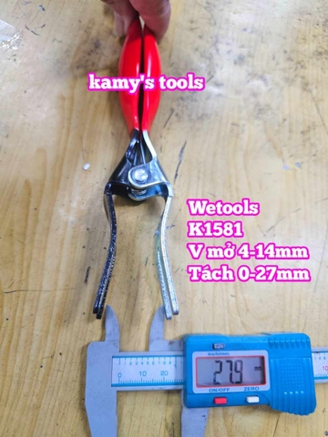 Kìm tách ống tháo mở ống dẫn dầu nhiên liệu chân không xe ô tô 4mm-14mm Wetools K1581 dài 195mm