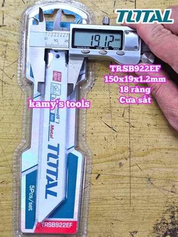 Bộ 5 lưỡi cưa kiếm cưa sắt cắt kim loại 18 răng dài 150mm Total TRSB922EF 150x19x1.2mm