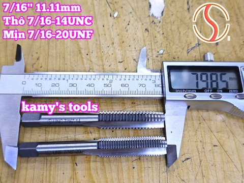 Bộ taro hệ inch tạo ren trong 7/16 inch (11.11mm) Shanghai bước ren thô và mịn 7/16-14 UNC 7/16-20 UNF