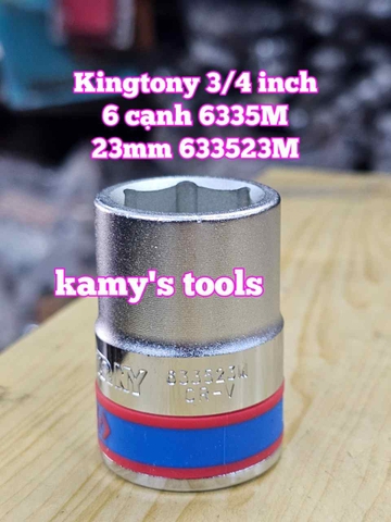 Đầu tuýp khẩu 3/4 inch 6 cạnh trắng Kingtony 22mm 23mm 24mm 25mm 26mm 633522M 633523M 633524M 633525M 633526M