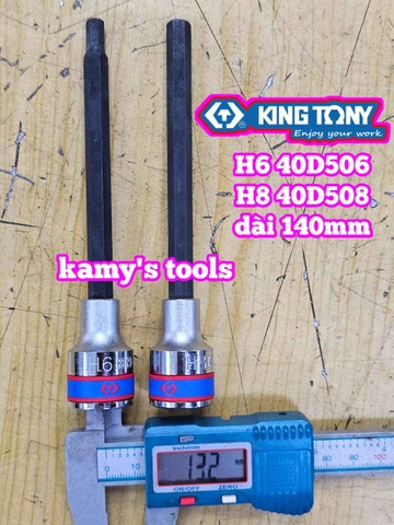 Tuýp lú đầu lục giác 1/2 inch dài 140mm Kingtony 6mm 8mm 40D506 40D508