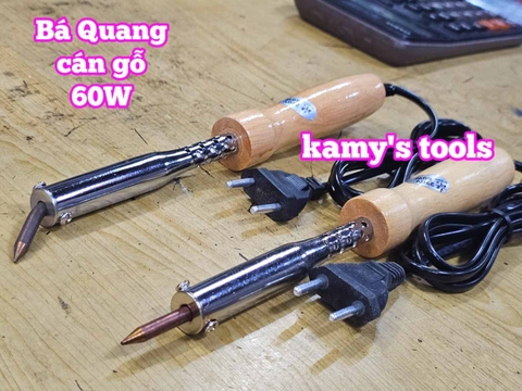 Mỏ hàn chì cán gỗ Bá Quang 60W loại cong và loại thẳng BQ-60GC BQ-60GT