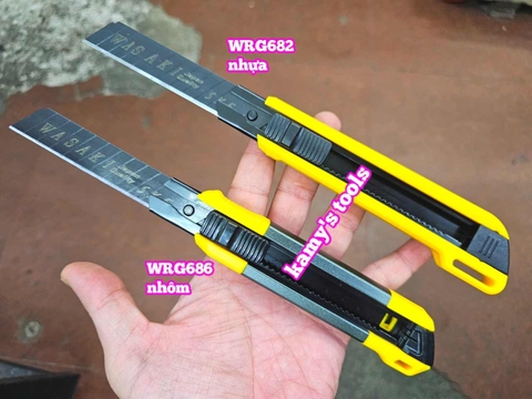 Dao rọc giấy dao rọc cáp lưỡi thép SK-5 bản 18mm dài 163mm Wasaki WRG682 và WR686