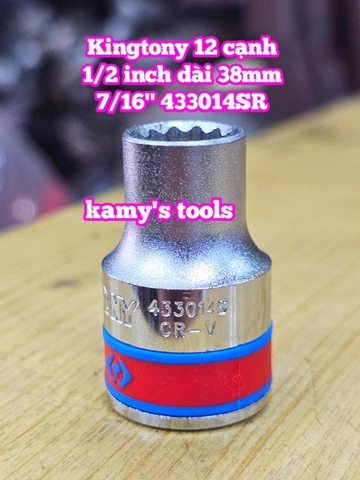Đầu tuýp trắng 1/2 inch Kingtony 12 cạnh 5/16 3/8 7/16 15/32 1/2 inch 433010S 433012S 433014S 433015S 433016S