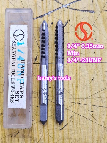 Bộ taro hệ inch tạo ren trong 1/4 inch (6.35mm) Shanghai bước ren thô và mịn 1/4-20 UNC 1/4-28 UNF
