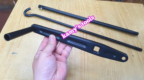 Bộ tay quay 3 khúc tháo mở bánh xe hạ lốp dự phòng Toyota Innova, Fortuner, Hilux, Zace hiệu Stand Upright (1 bộ 3 cây)