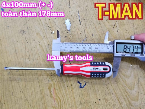 Tua vít 2 đầu bake dẹp T-MAN 4mm dài 100mm 150mm 4x100mm 4x150mm TMAN-6612-4B100 TMAN-6612-4B150