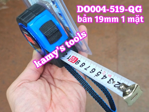 Thước cuộn 5m bản 19mm C-Mart model DO004-519-QG bọc nhựa chống va đập, thước kéo 5 mét