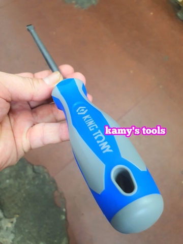 Tua vít dẹp cán cao su 8mm dài 200mm Kingtony model 14220808