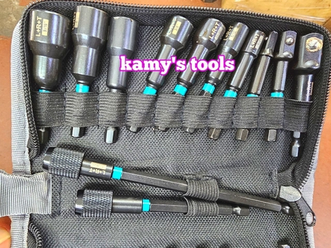 Bộ 21 chi tiết đầu chụp khẩu tuýp bắn bulong đuôi 1/4 inch có nam châm hệ mét và hệ inch thép đen cao cấp L+R+T (LRT)