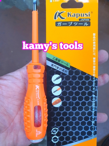 Bút thử điện chống va đập bake dẹp 4mm Kapusi model K-9086 K-9087, vít thử điện