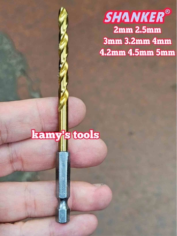 Mũi khoan sắt chuôi lục giác Shanker 2mm 2.5mm 3mm 3.2mm 4mm 4.2mm 4.5mm 5mm