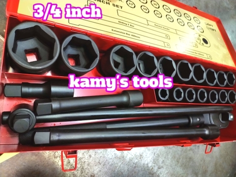 Bộ tuýp khẩu 3/4 inch đen Barker 23 chi tiết chính hãng