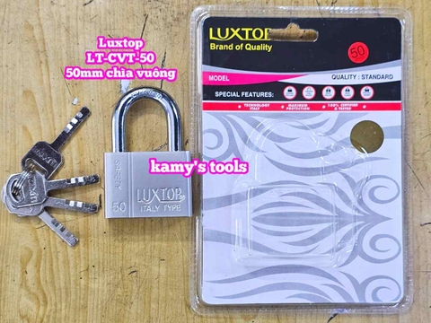 Ổ khóa trắng chìa vuông 4 chìa 5F 50mm Luxtop LT-CVT-50