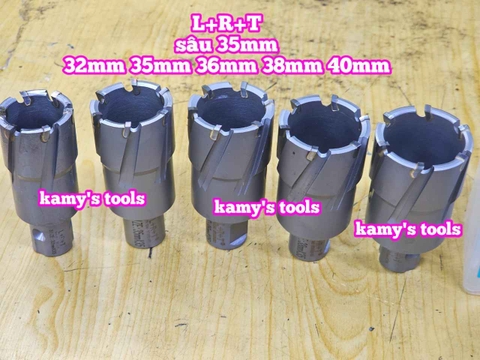 Mũi khoan từ có hợp kim L+R+T dài 35mm cỡ 32mm 35mm 36mm 38mm 40mm