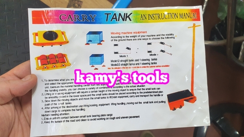 Con rùa chuyển hàng 4 bánh xe 6 tấn WQ-6T có tay cầm điều hướng