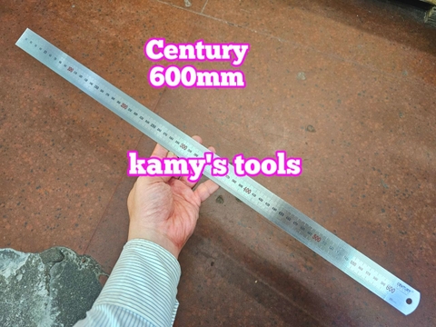 Thước lá inox Century 600mm (60cm) 2 hệ inch và mét bản 30mm dày 1mm