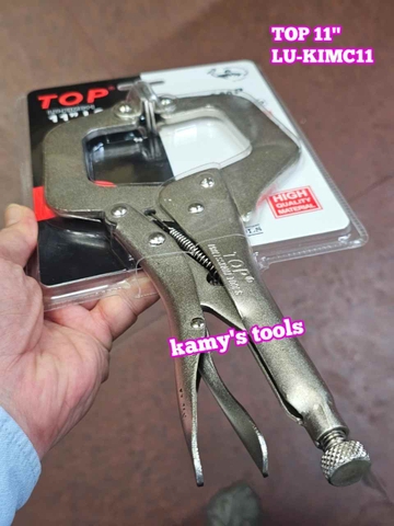 Kìm bấm chết mỏ kẹp hàn chữ C càng cua Top 11 inch 280mm mở miệng 80mm model LU-KIMC11